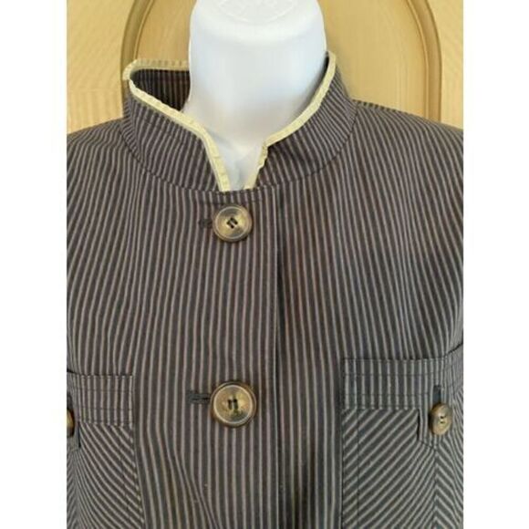 Luxury is a State of Mind Apostrophe Tan Pin Stripe  Cotton Jacket size 14 - Picture 5 of 10